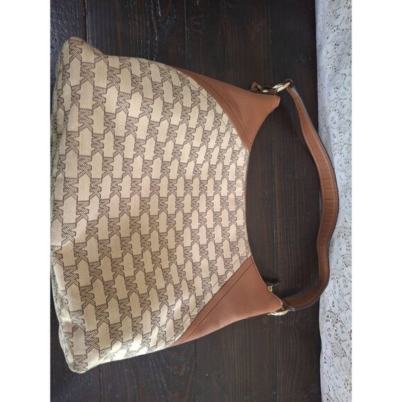 Michael Kors Aria Large Signature Logo Jacquard Shoulder Bag-Excellent Condition - Picture 7 of 12